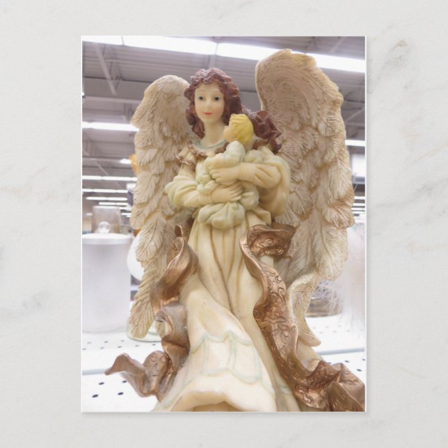 Carte Postale Ange tenant un enfant (Devant)