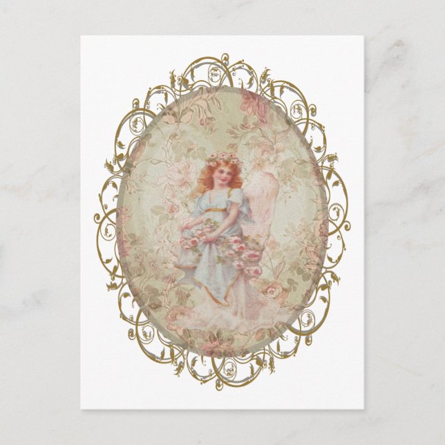 Carte Postale Angel aux fleurs (Devant)