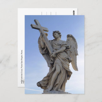 Carte Postale Angel avec la Croix, Rome, Italie -