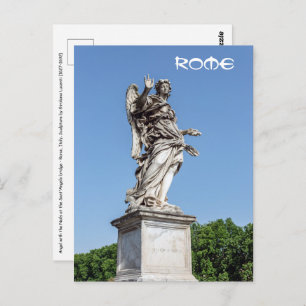 Carte Postale Angel avec les ongles au pont Sant'Angelo - Rome