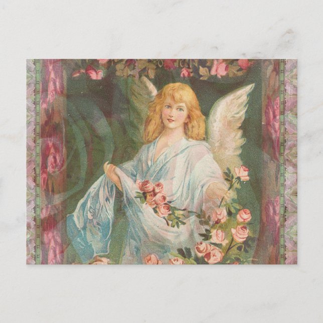 Carte Postale Angel avec Roses (Devant)