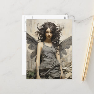 Carte Postale Angel en gris