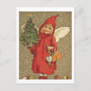 Carte Postale Angel en manteau rouge