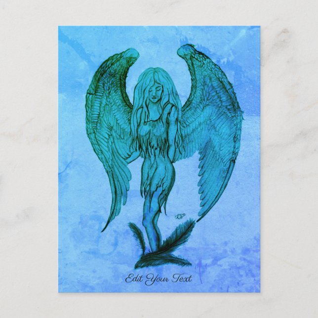 Carte Postale Angel en style tatouage (Devant)