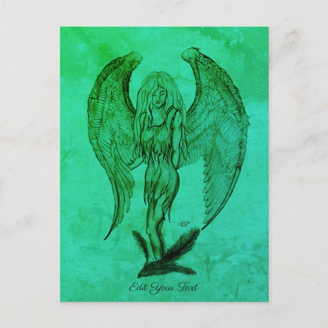 Carte Postale Angel en style tatouage (Devant)