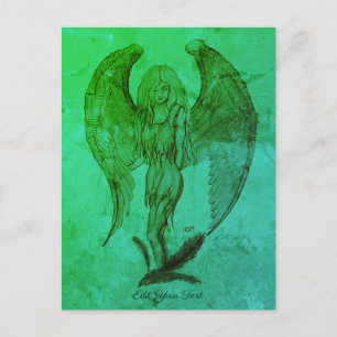 Carte Postale Angel en style tatouage