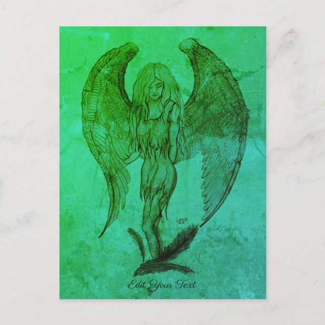 Carte Postale Angel en style tatouage (Devant)