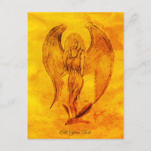 Carte Postale Angel en style tatouage