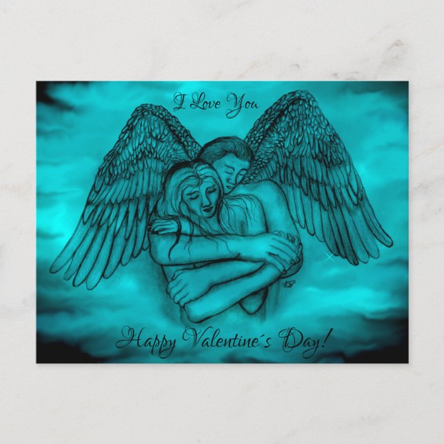 Carte Postale Angel Eros dans Love, I Love You, Saint Valentin (Devant)