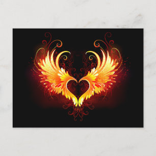 Carte Postale Angel Fire Heart with Wings
