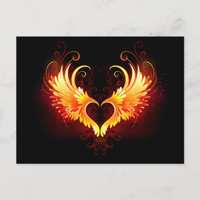 Carte Postale Angel Fire Heart with Wings (Devant)