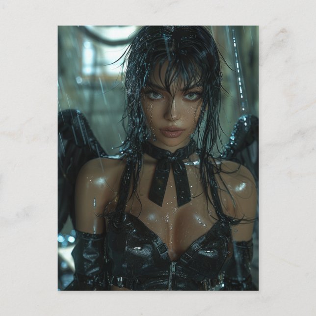 Carte Postale Angel foncé dans la pluie (Devant)