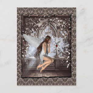 Carte Postale Angel gothique et sa colombe