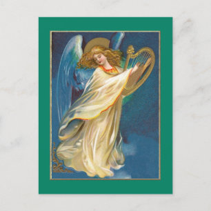 Carte Postale Angel Jouant De La Musique Sur Une Harpe
