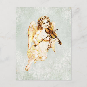 Carte Postale Angel Jouer un violon sur Arrière - plan papier Vi