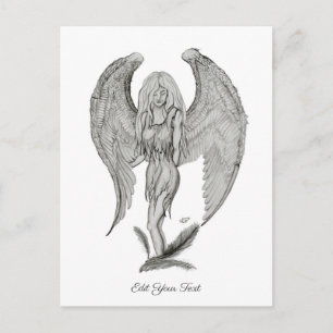 Carte Postale Angel, Noir et Blanc