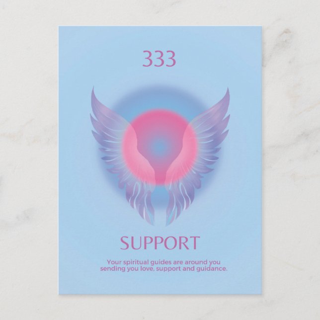 Carte Postale Angel Numéro Aura 333 Support (Devant)