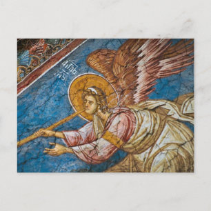 Carte Postale Angel souffler une trompette orthodoxe icône chrét