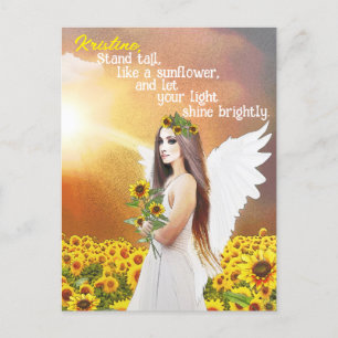 Carte Postale Angel Sunflower Stand Tall Citation Personnalisée