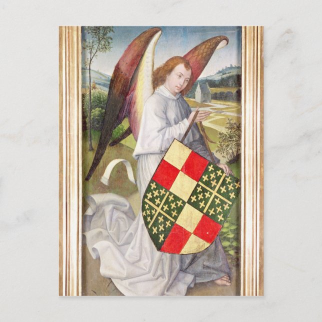 Carte Postale Angel tenant un bouclier (Devant)
