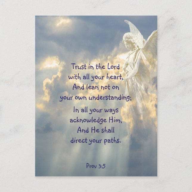 Carte Postale  Angel Trust in the Lord Quote Inspirational (Devant)