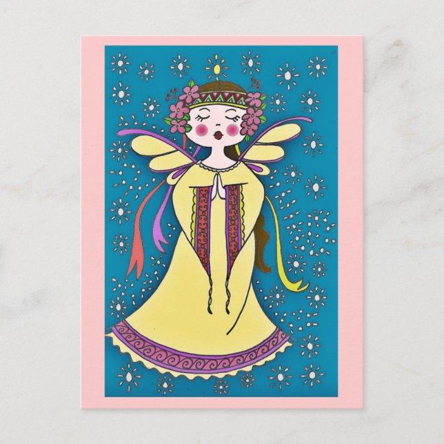 Carte Postale Angel Ukrainien Folk Art (Devant)