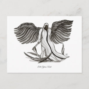 Carte Postale Angel Uriel, Design noir et blanc