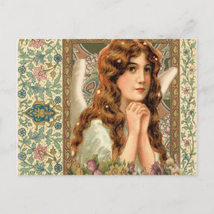 Carte Postale Angel vintage avec Fleurs