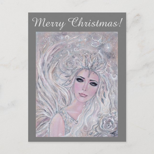 Carte Postale Angel Winter rose par Renee Lavoie Postcard (Devant)