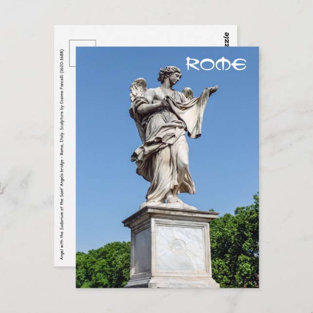 Carte Postale Angel with the Sudarium - Sant'Angelo bridge, Rome (Devant / Derrière)