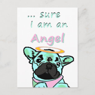 Carte postale angélique Bouledogue français