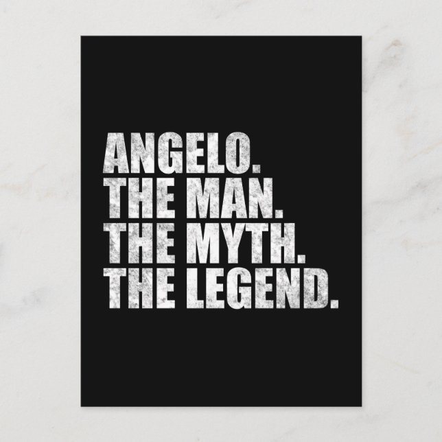 Carte Postale Angelo nom, Angelo L'Homme La Légende (Devant)
