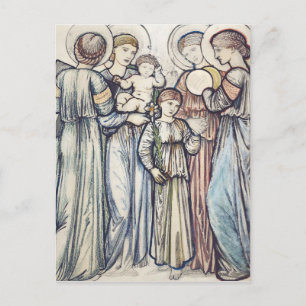 Carte Postale Angels et enfants par Sir Edward Burne-Jones