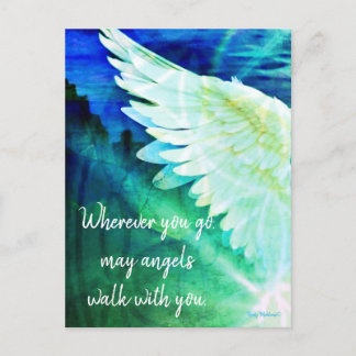 Carte Postale Angels Marchez Avec Vous Gardien Angel Blue Wing