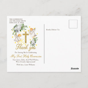 Carte Postale Anges de la première communion Parties scintillant