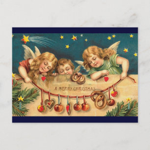 Carte Postale Anges de Noël vintage