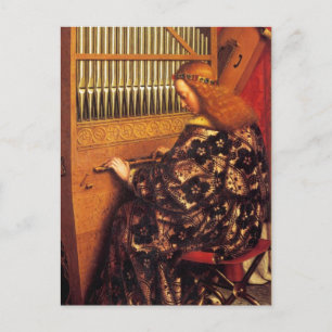 Carte Postale ANGES JOUER MUSIQUE, détail, Parchemin