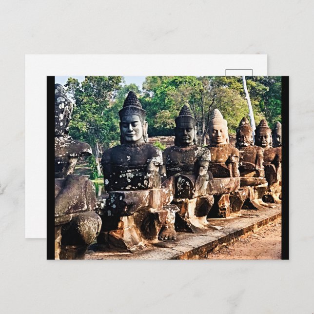 Carte Postale Angkor Thom God Statues  (Devant / Derrière)
