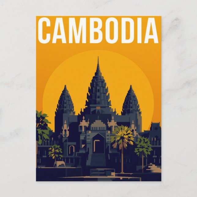Carte Postale Angkor Wat Cambodge Rétro (Devant)