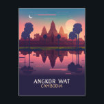 Carte Postale Angkor Wat Sunrise Cambodge Siem Reap Retro<br><div class="desc">Afficher le temple d'Angkor Wat au lever du soleil,  à Siem Reap au Cambodge.</div>