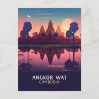 Angkor Wat Sunrise Cambodge Siem Reap Retro
