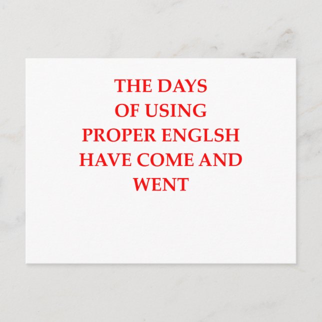 CARTE POSTALE ANGLAIS (Devant)