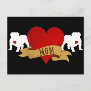 Carte Postale Anglais Bulldog Maman [style tatouage]