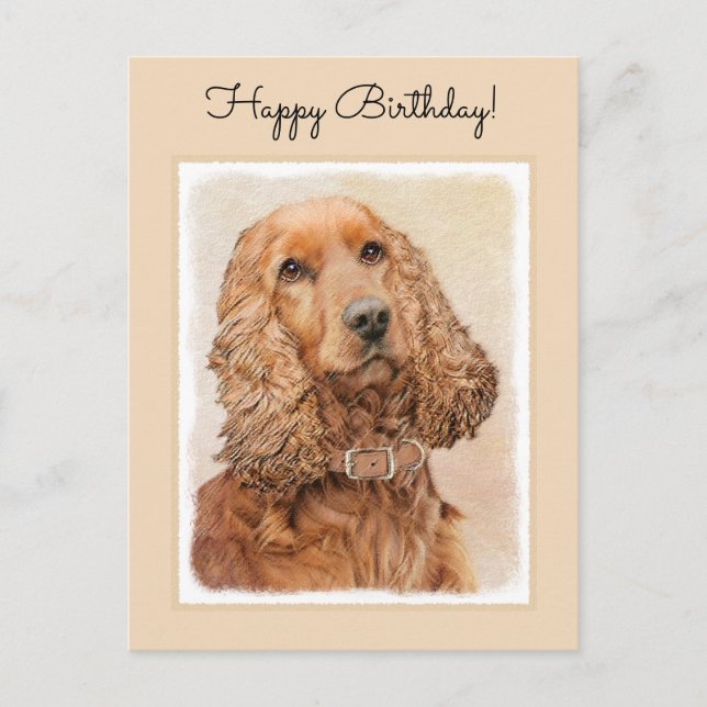 Carte Postale Anglais Cocker Peinture Espagnole - Art Chien orig (Devant)