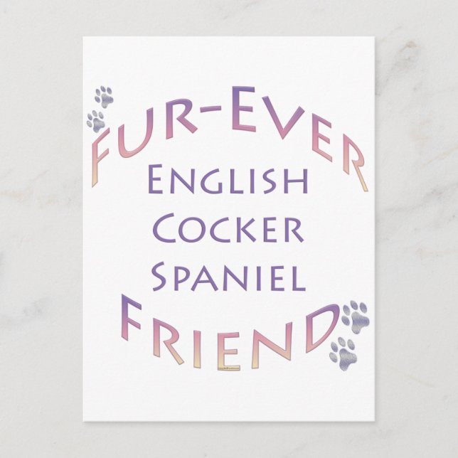 Carte Postale Anglais Cocker Spaniel Furever; Cocker Love (Devant)