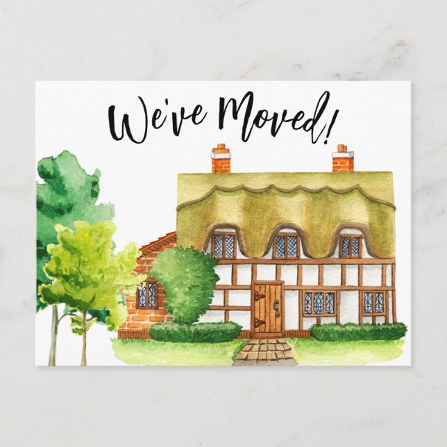 Carte postale Anglais Cottage Moving Faire-part (Devant)