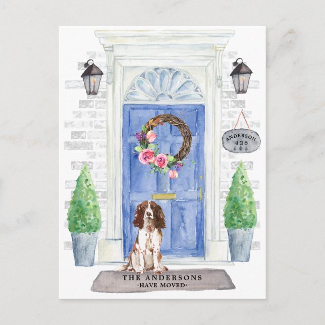 Carte Postale Anglais Springer Spaniel Moving Faire-part  (Devant)