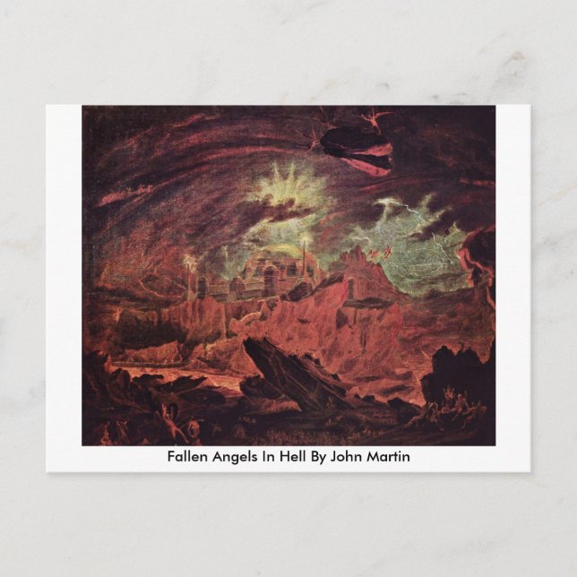 Carte Postale Angles tombés en enfer par John Martin (Devant)