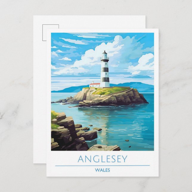 Carte Postale Anglesey Wales Vintage voyage (Devant / Derrière)