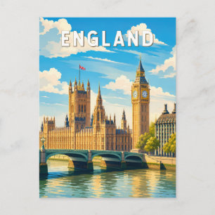 Carte Postale Angleterre Royaume-Uni Illustration Voyage Art